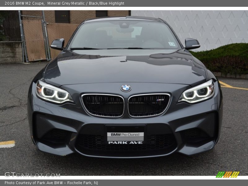 Mineral Grey Metallic / Black/Blue Highlight 2016 BMW M2 Coupe