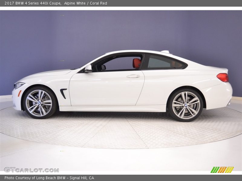 Alpine White / Coral Red 2017 BMW 4 Series 440i Coupe