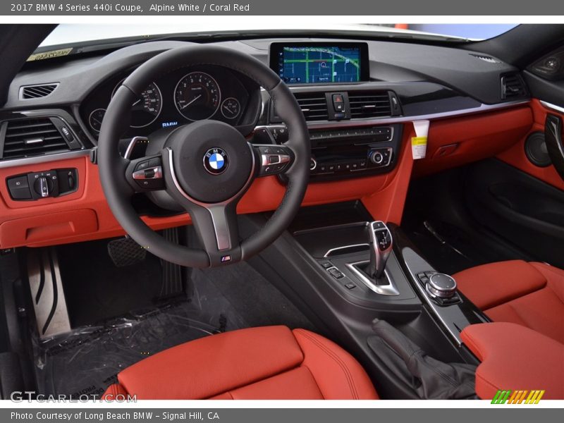 Alpine White / Coral Red 2017 BMW 4 Series 440i Coupe