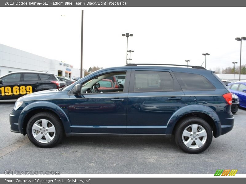Fathom Blue Pearl / Black/Light Frost Beige 2013 Dodge Journey SE