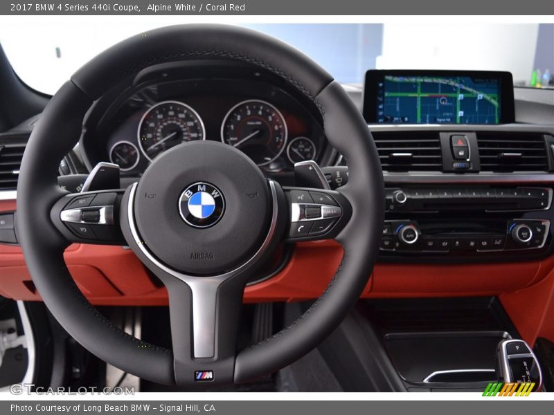 Alpine White / Coral Red 2017 BMW 4 Series 440i Coupe