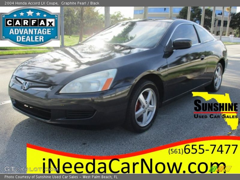 Graphite Pearl / Black 2004 Honda Accord LX Coupe