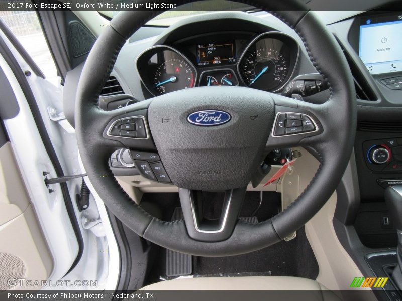 Oxford White / Medium Light Stone 2017 Ford Escape SE