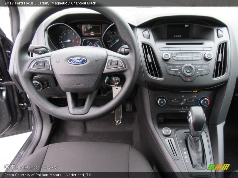 Magnetic / Charcoal Black 2017 Ford Focus S Sedan