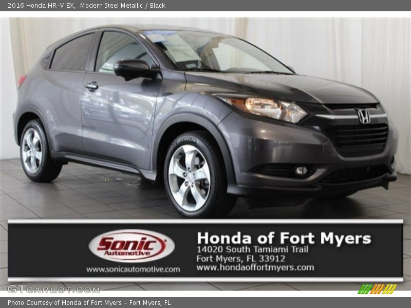 Modern Steel Metallic / Black 2016 Honda HR-V EX