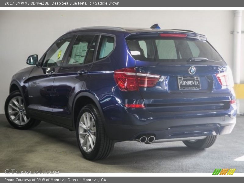 Deep Sea Blue Metallic / Saddle Brown 2017 BMW X3 sDrive28i