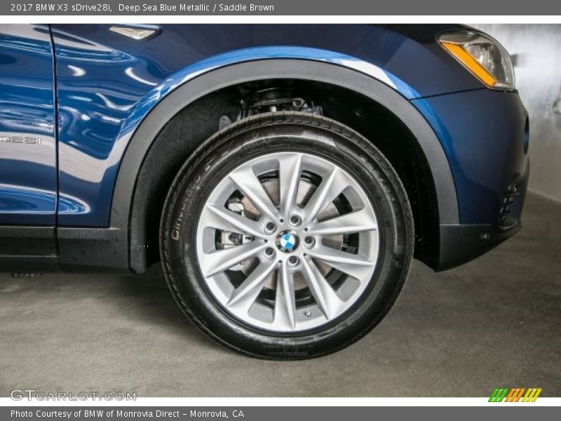 Deep Sea Blue Metallic / Saddle Brown 2017 BMW X3 sDrive28i
