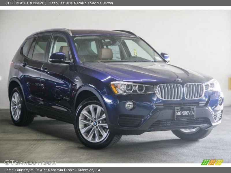 Deep Sea Blue Metallic / Saddle Brown 2017 BMW X3 sDrive28i