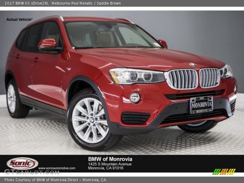 Melbourne Red Metallic / Saddle Brown 2017 BMW X3 sDrive28i