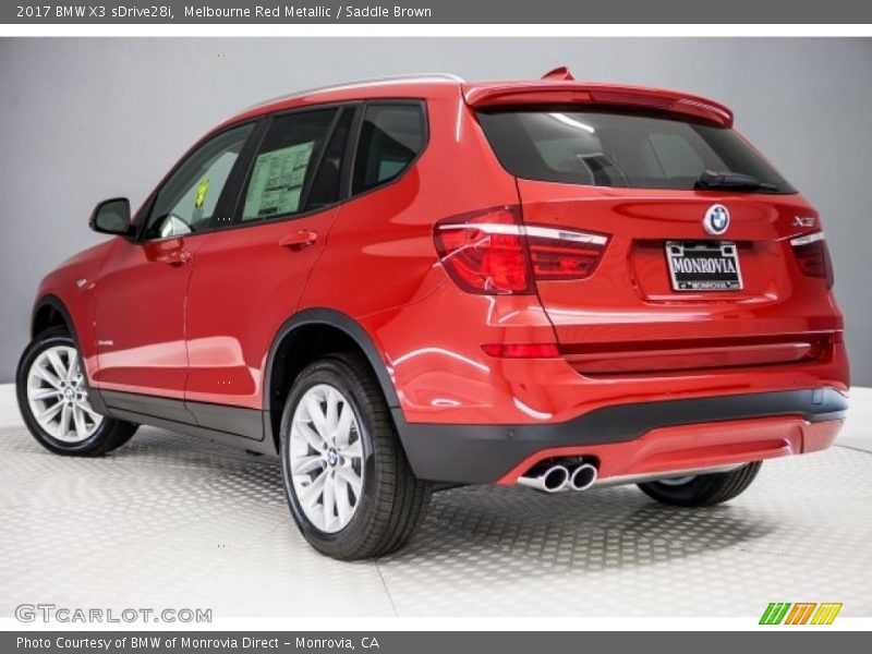 Melbourne Red Metallic / Saddle Brown 2017 BMW X3 sDrive28i