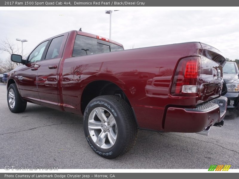 Delmonico Red Pearl / Black/Diesel Gray 2017 Ram 1500 Sport Quad Cab 4x4