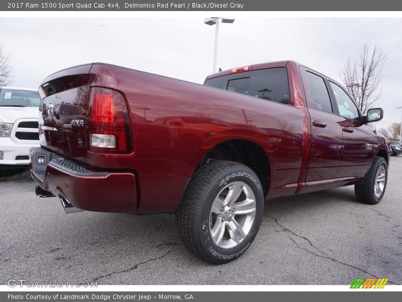 Delmonico Red Pearl / Black/Diesel Gray 2017 Ram 1500 Sport Quad Cab 4x4
