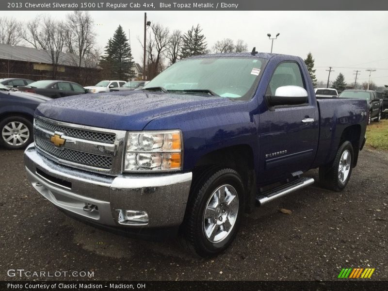 Blue Topaz Metallic / Ebony 2013 Chevrolet Silverado 1500 LT Regular Cab 4x4