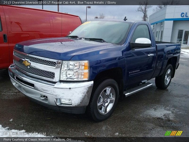 Blue Topaz Metallic / Ebony 2013 Chevrolet Silverado 1500 LT Regular Cab 4x4