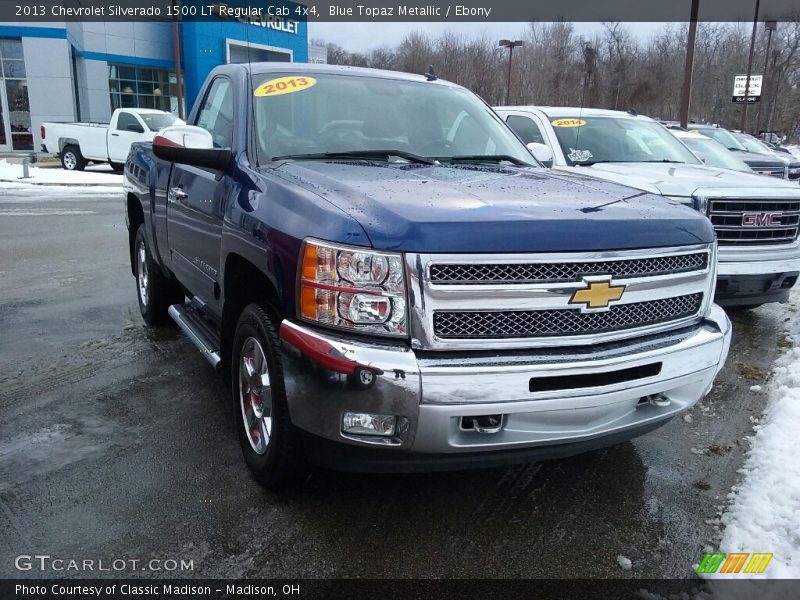 Blue Topaz Metallic / Ebony 2013 Chevrolet Silverado 1500 LT Regular Cab 4x4
