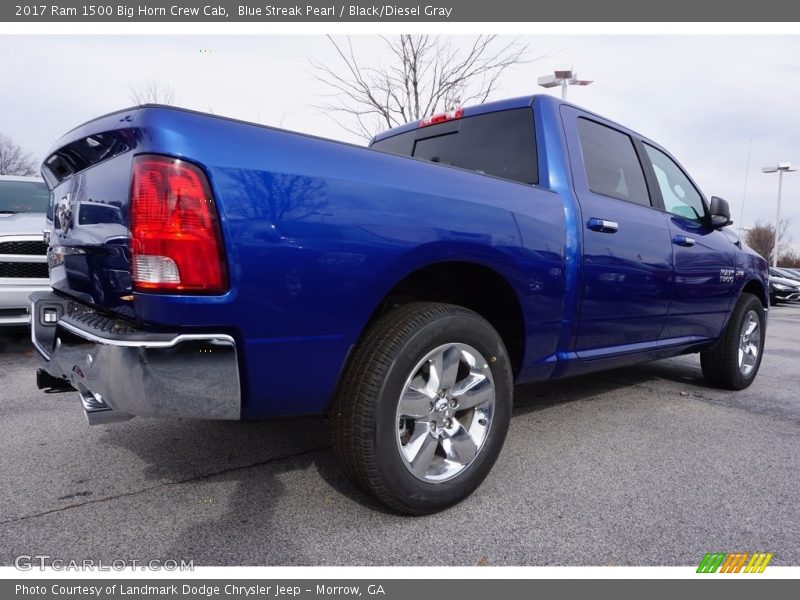Blue Streak Pearl / Black/Diesel Gray 2017 Ram 1500 Big Horn Crew Cab