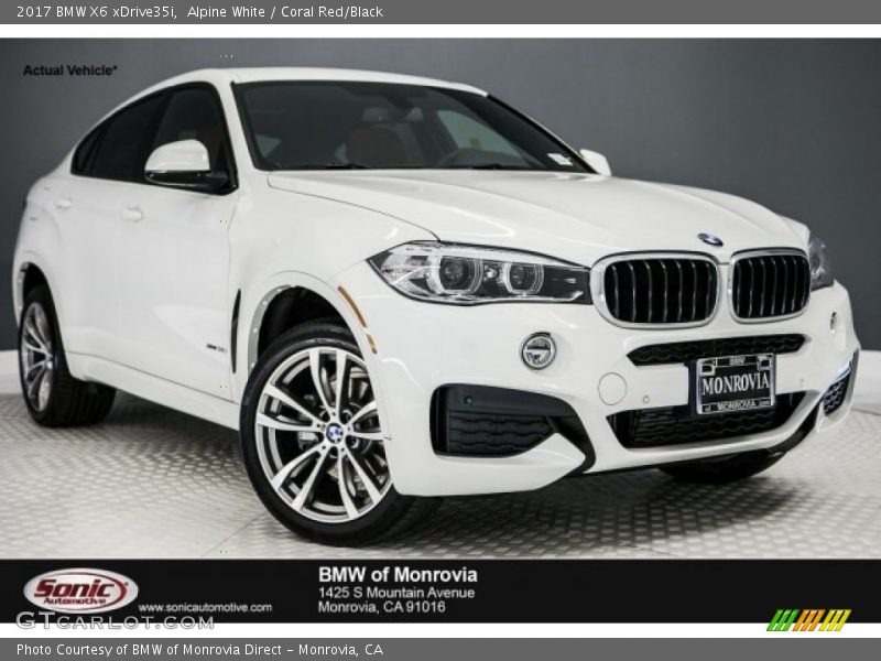 Alpine White / Coral Red/Black 2017 BMW X6 xDrive35i