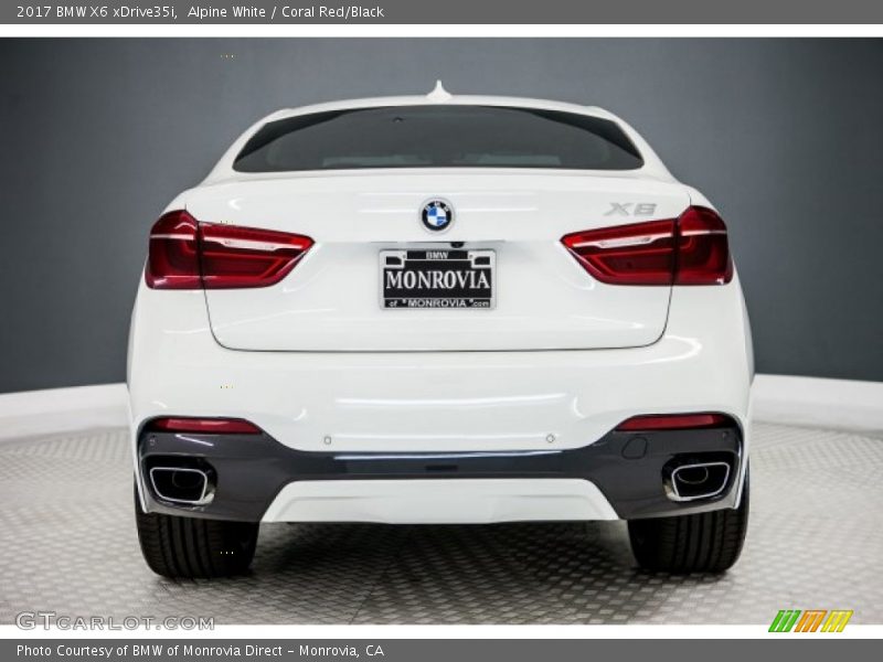 Alpine White / Coral Red/Black 2017 BMW X6 xDrive35i