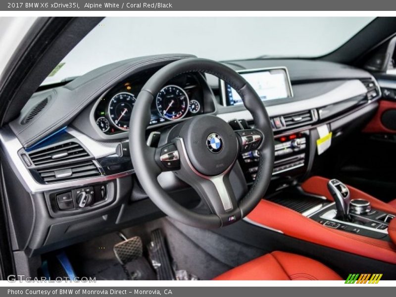 Alpine White / Coral Red/Black 2017 BMW X6 xDrive35i