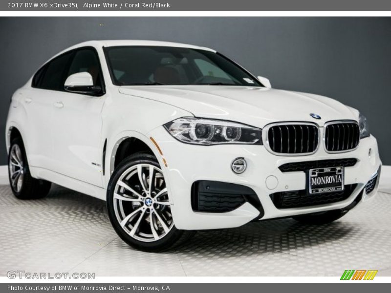 Alpine White / Coral Red/Black 2017 BMW X6 xDrive35i