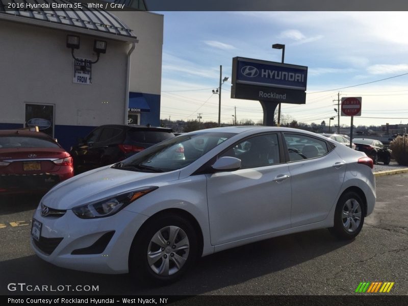 White / Gray 2016 Hyundai Elantra SE