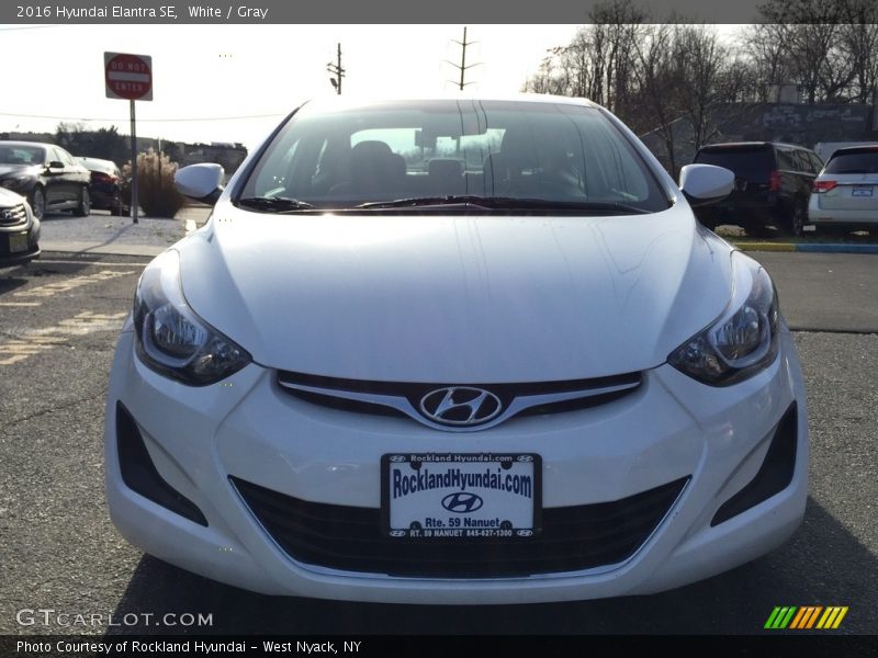 White / Gray 2016 Hyundai Elantra SE