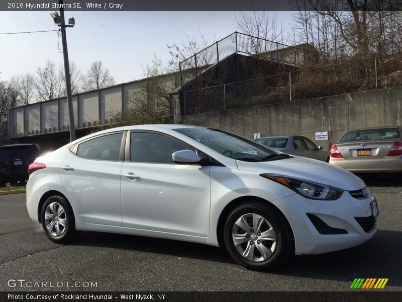 White / Gray 2016 Hyundai Elantra SE