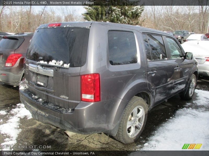 Modern Steel Metallic / Beige 2015 Honda Pilot EX-L 4WD