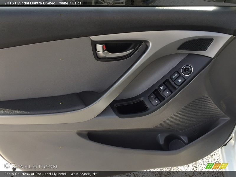 White / Beige 2016 Hyundai Elantra Limited