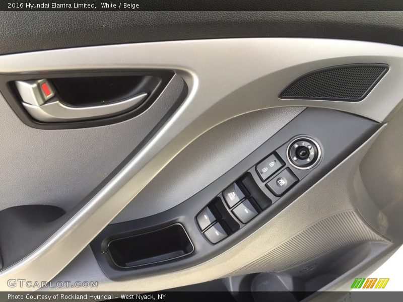 White / Beige 2016 Hyundai Elantra Limited