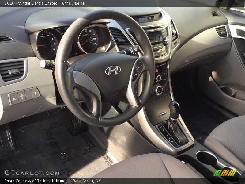 White / Beige 2016 Hyundai Elantra Limited