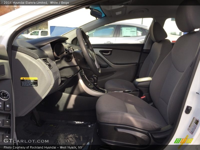White / Beige 2016 Hyundai Elantra Limited