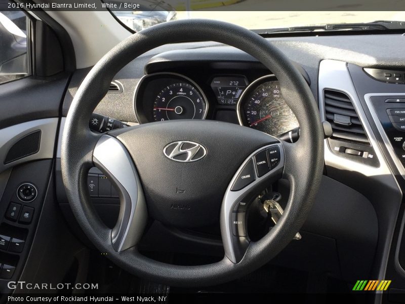 White / Beige 2016 Hyundai Elantra Limited