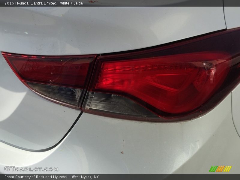 White / Beige 2016 Hyundai Elantra Limited