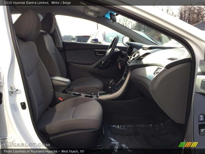 White / Beige 2016 Hyundai Elantra Limited
