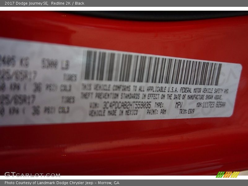 Redline 2K / Black 2017 Dodge Journey SE