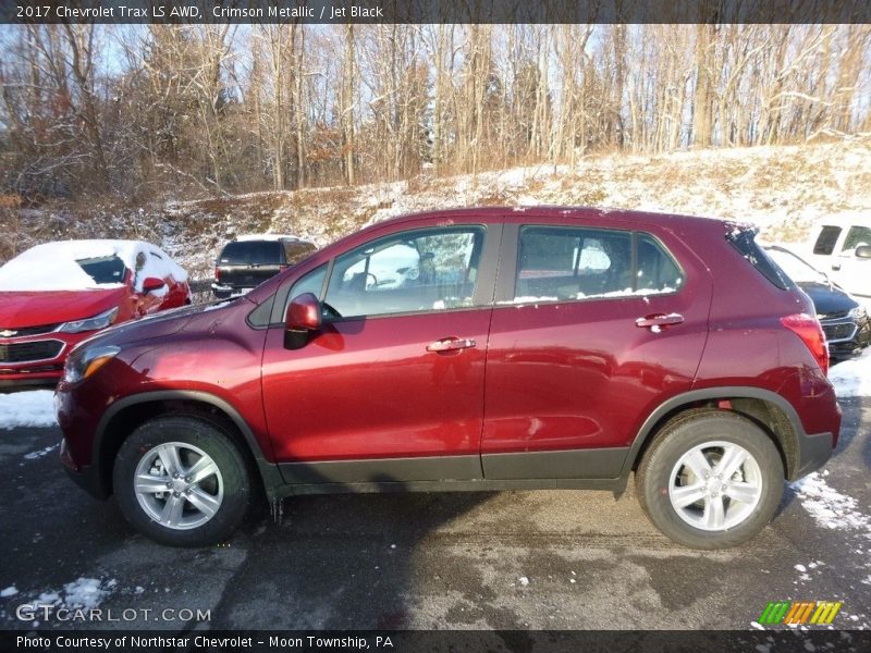 Crimson Metallic / Jet Black 2017 Chevrolet Trax LS AWD