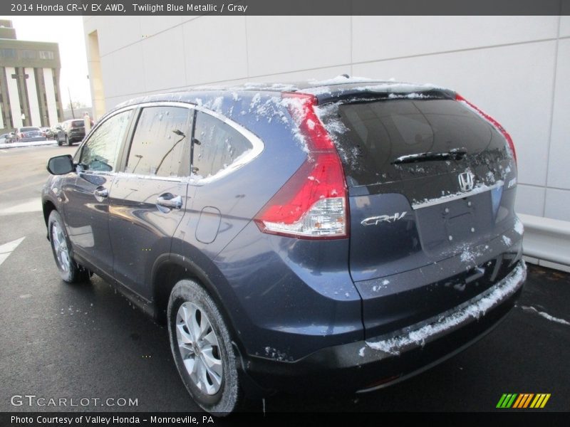 Twilight Blue Metallic / Gray 2014 Honda CR-V EX AWD