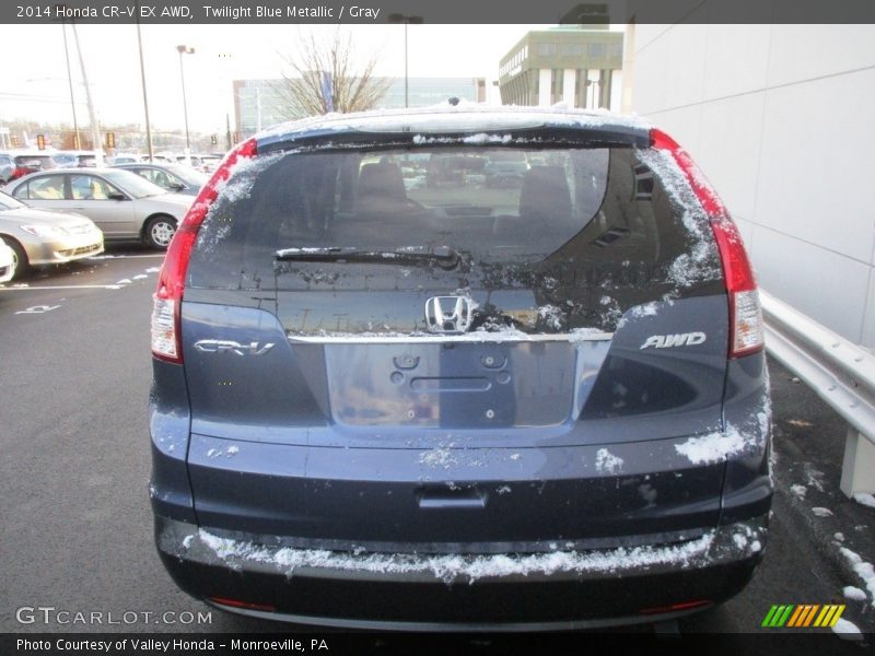 Twilight Blue Metallic / Gray 2014 Honda CR-V EX AWD