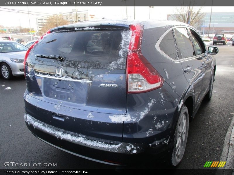 Twilight Blue Metallic / Gray 2014 Honda CR-V EX AWD