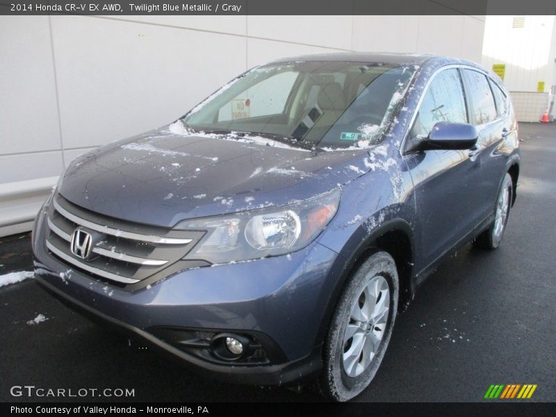 Twilight Blue Metallic / Gray 2014 Honda CR-V EX AWD