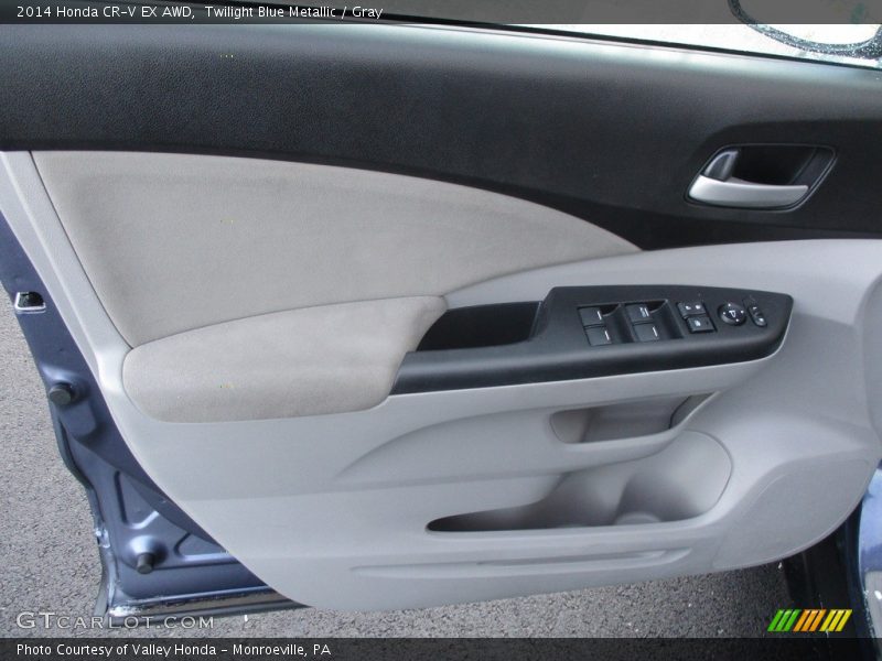 Twilight Blue Metallic / Gray 2014 Honda CR-V EX AWD