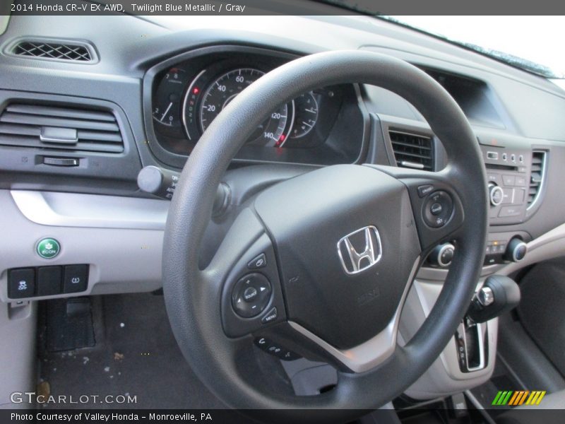 Twilight Blue Metallic / Gray 2014 Honda CR-V EX AWD