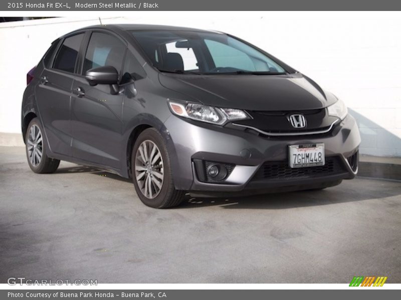 Modern Steel Metallic / Black 2015 Honda Fit EX-L