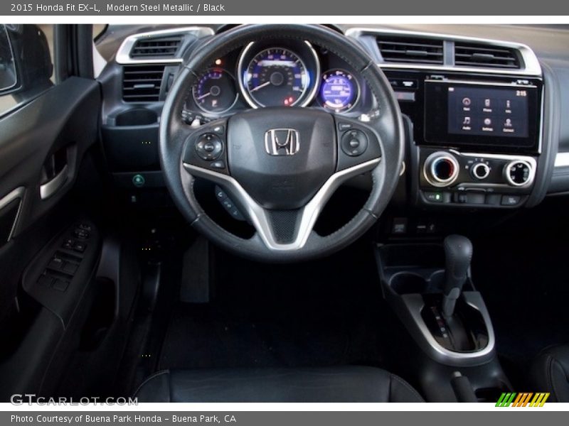 Modern Steel Metallic / Black 2015 Honda Fit EX-L