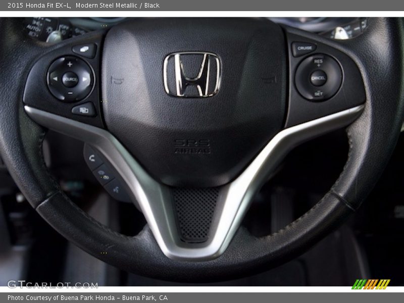 Modern Steel Metallic / Black 2015 Honda Fit EX-L