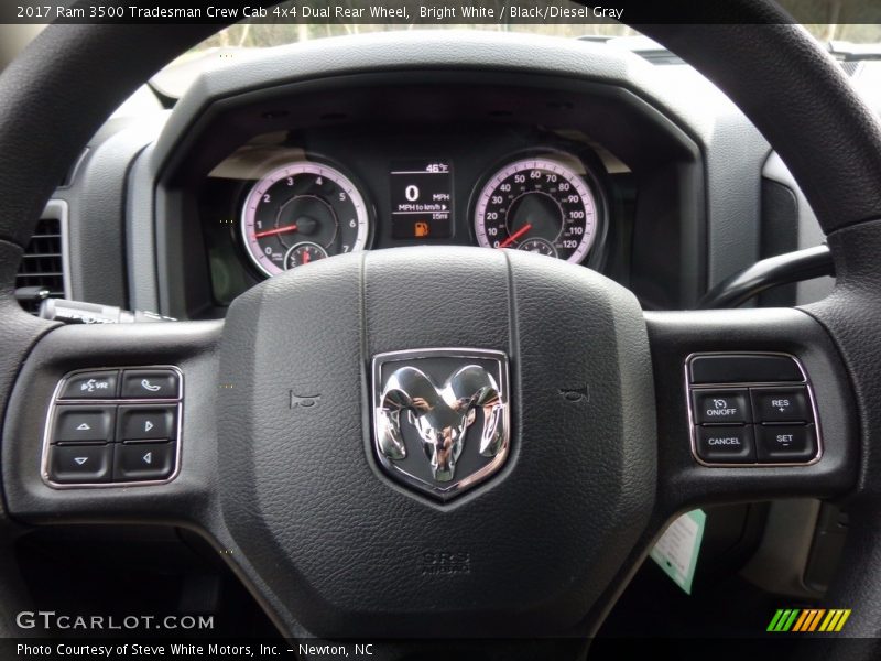 Bright White / Black/Diesel Gray 2017 Ram 3500 Tradesman Crew Cab 4x4 Dual Rear Wheel