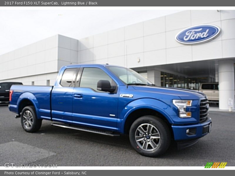 Lightning Blue / Black 2017 Ford F150 XLT SuperCab