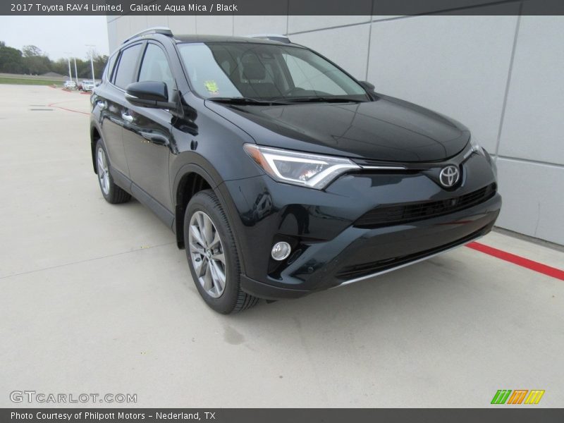 Galactic Aqua Mica / Black 2017 Toyota RAV4 Limited