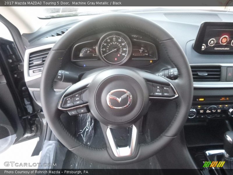 Machine Gray Metallic / Black 2017 Mazda MAZDA3 Touring 5 Door